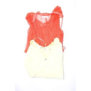 Cloe Cassandro Zara Womens Long Sleeve Blouse Tops Orange Yellow Size OS S Lot 2